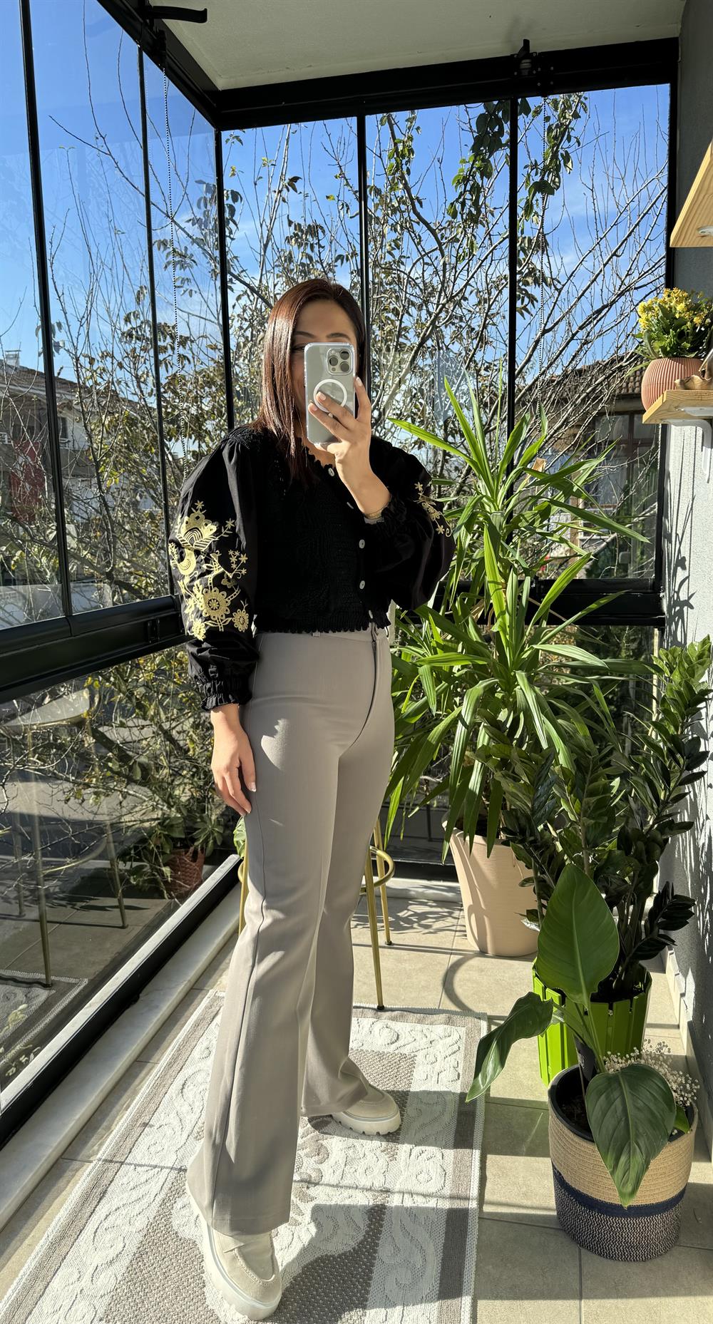 İspanyol Kumaş Pantolon Vizon