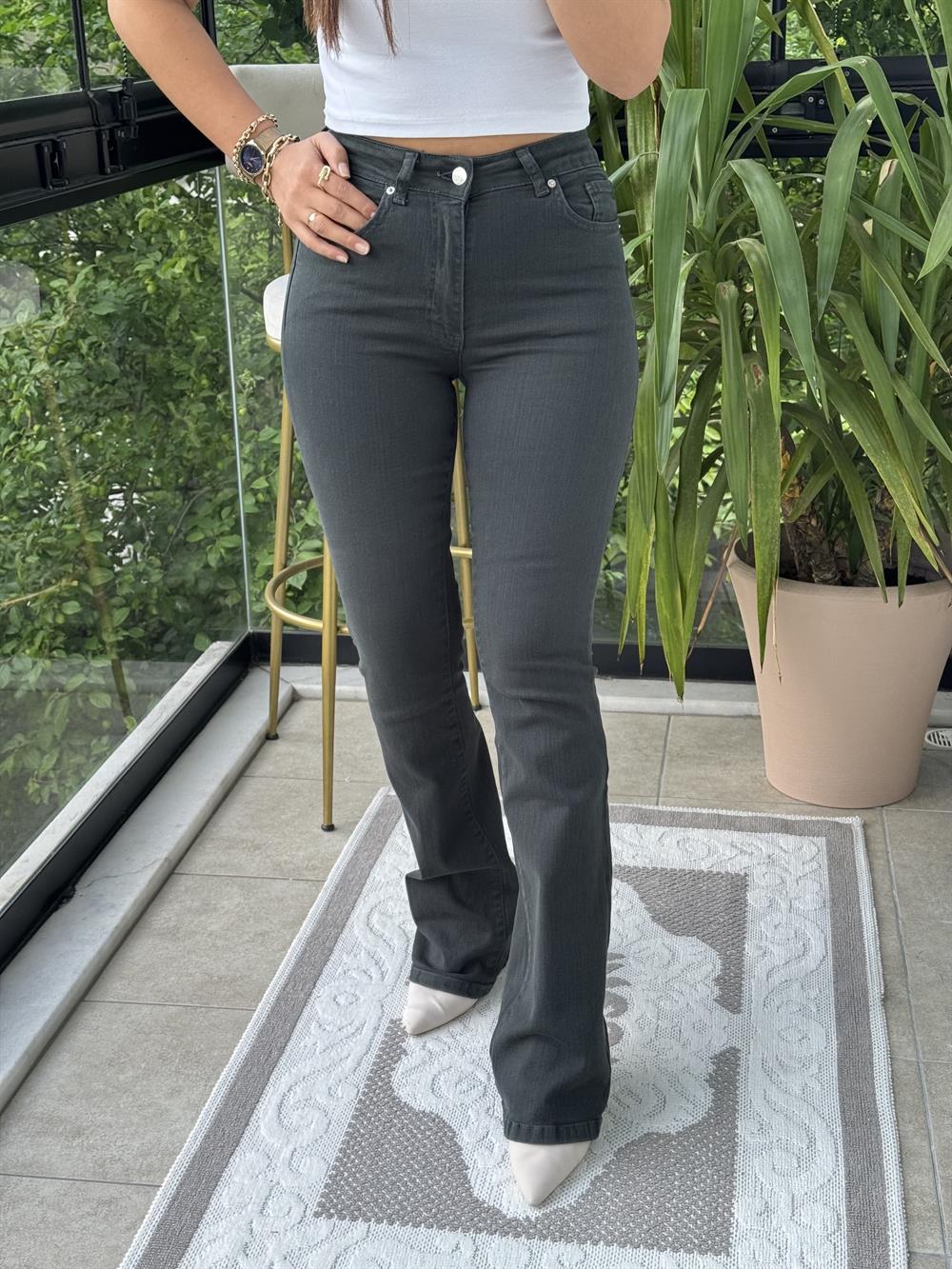 İspanyol Paça Jean Yeşil