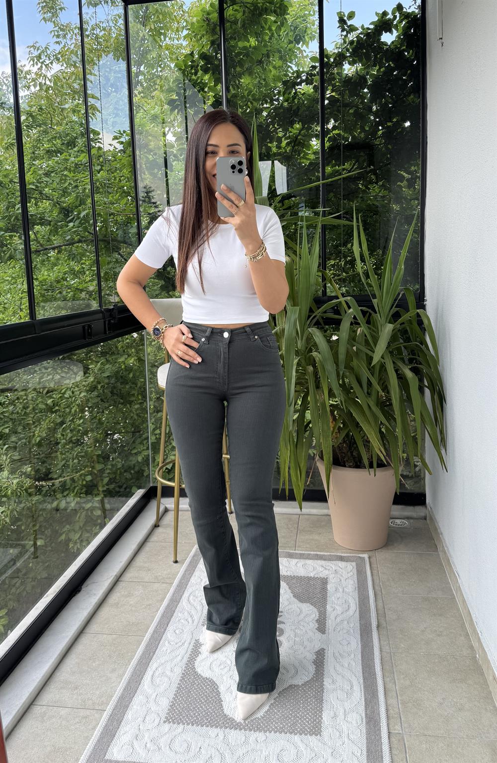 İspanyol Paça Jean Yeşil