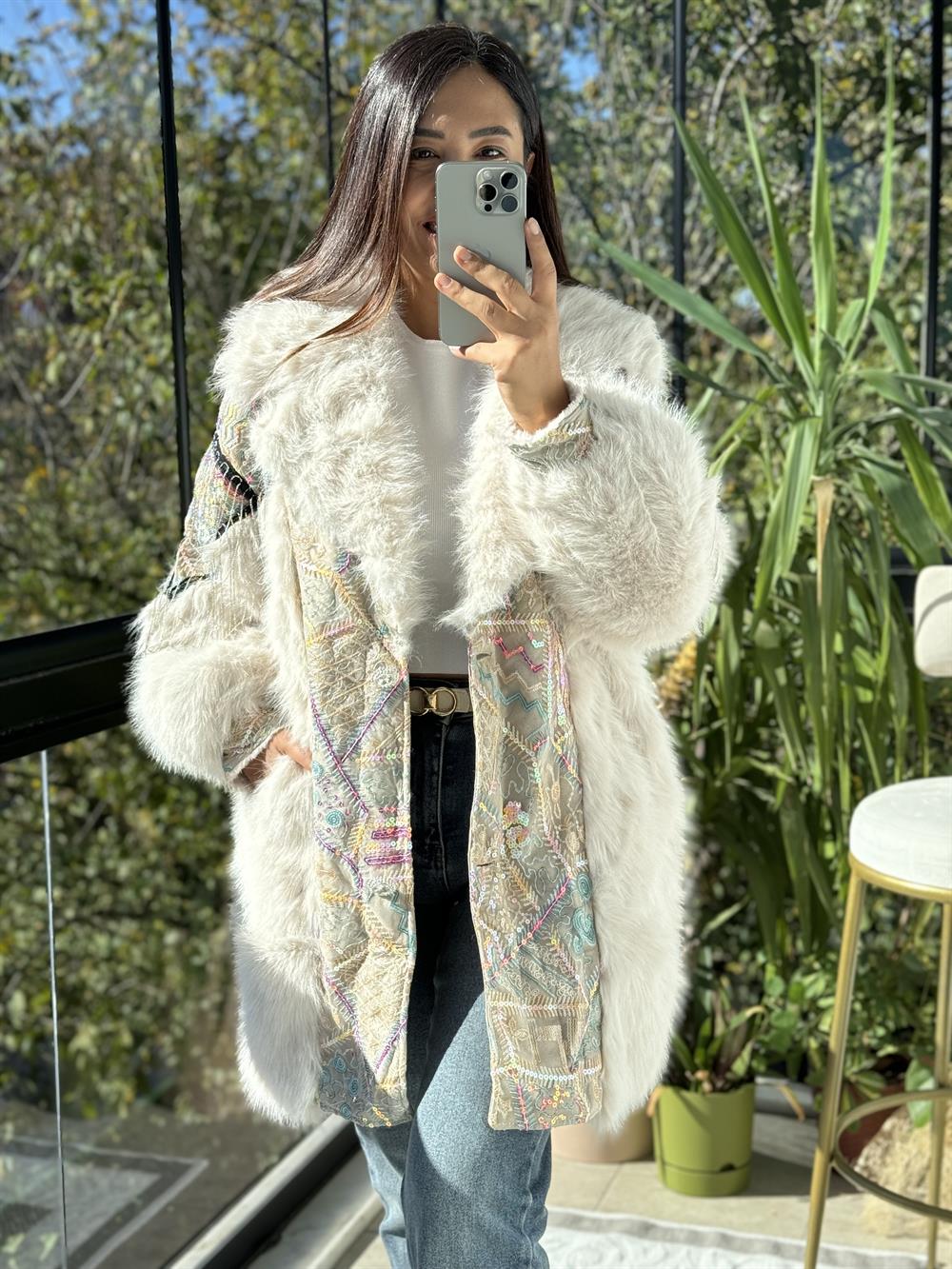 İthal Azaka Kürk Krem