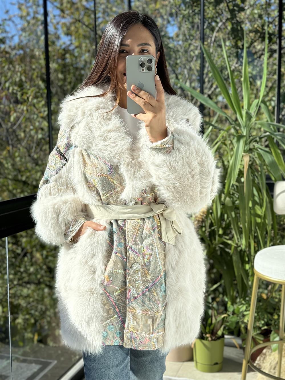 İthal Azaka Kürk Krem