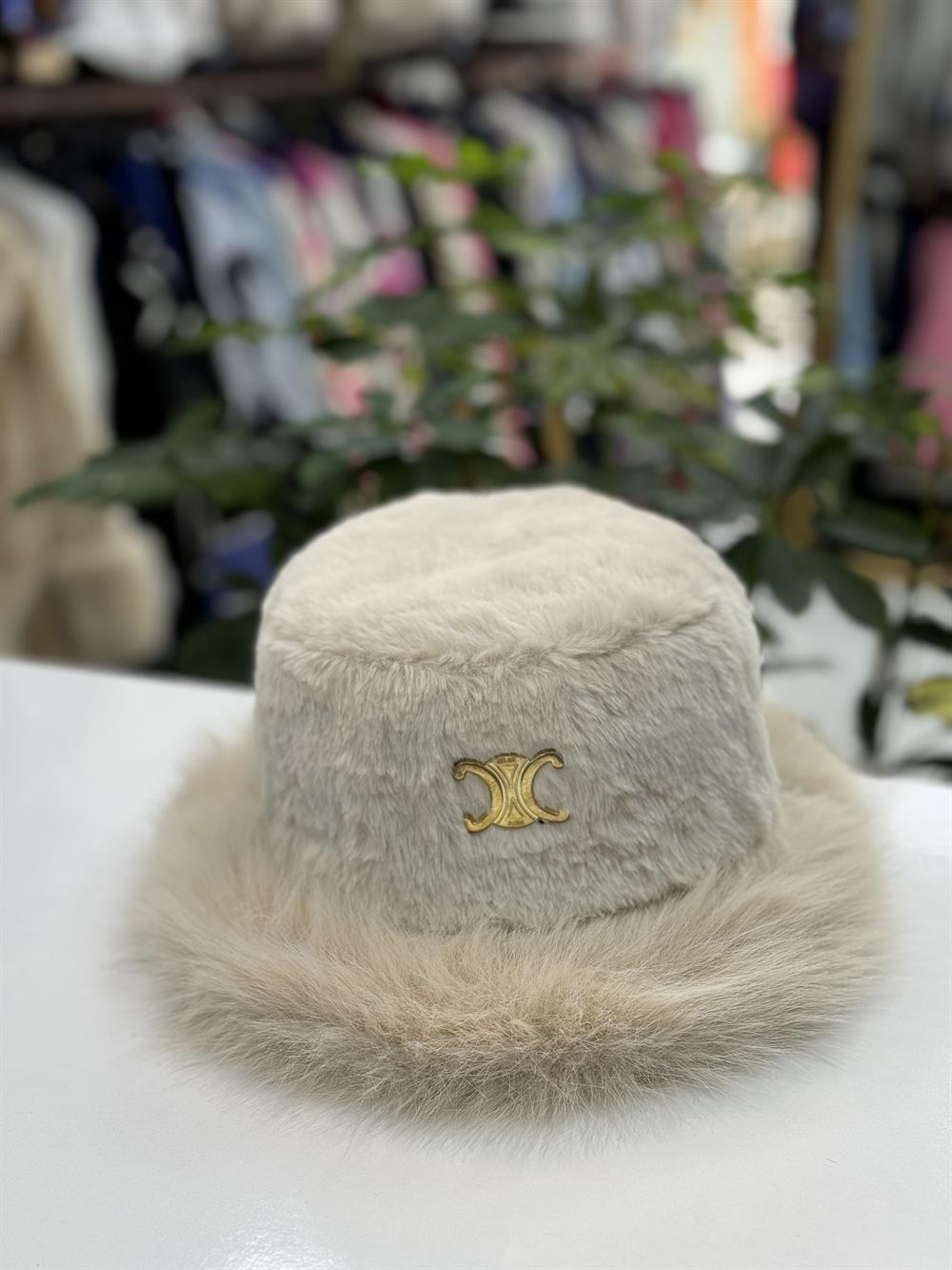 İthal Celine Paris Şapka Krem