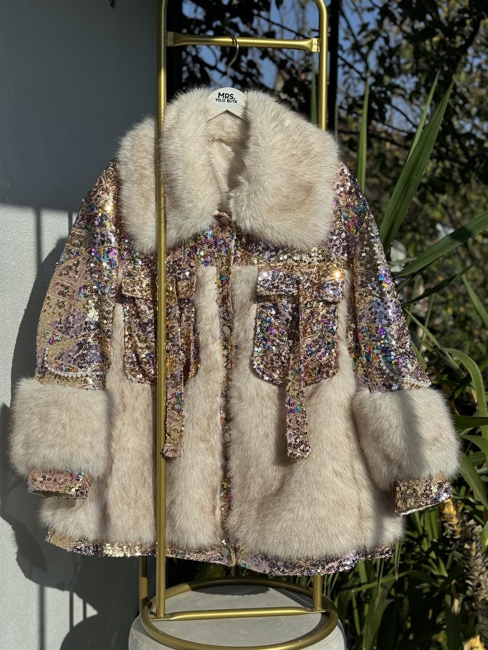 İthal Cep Detaylı Kürk Renkli