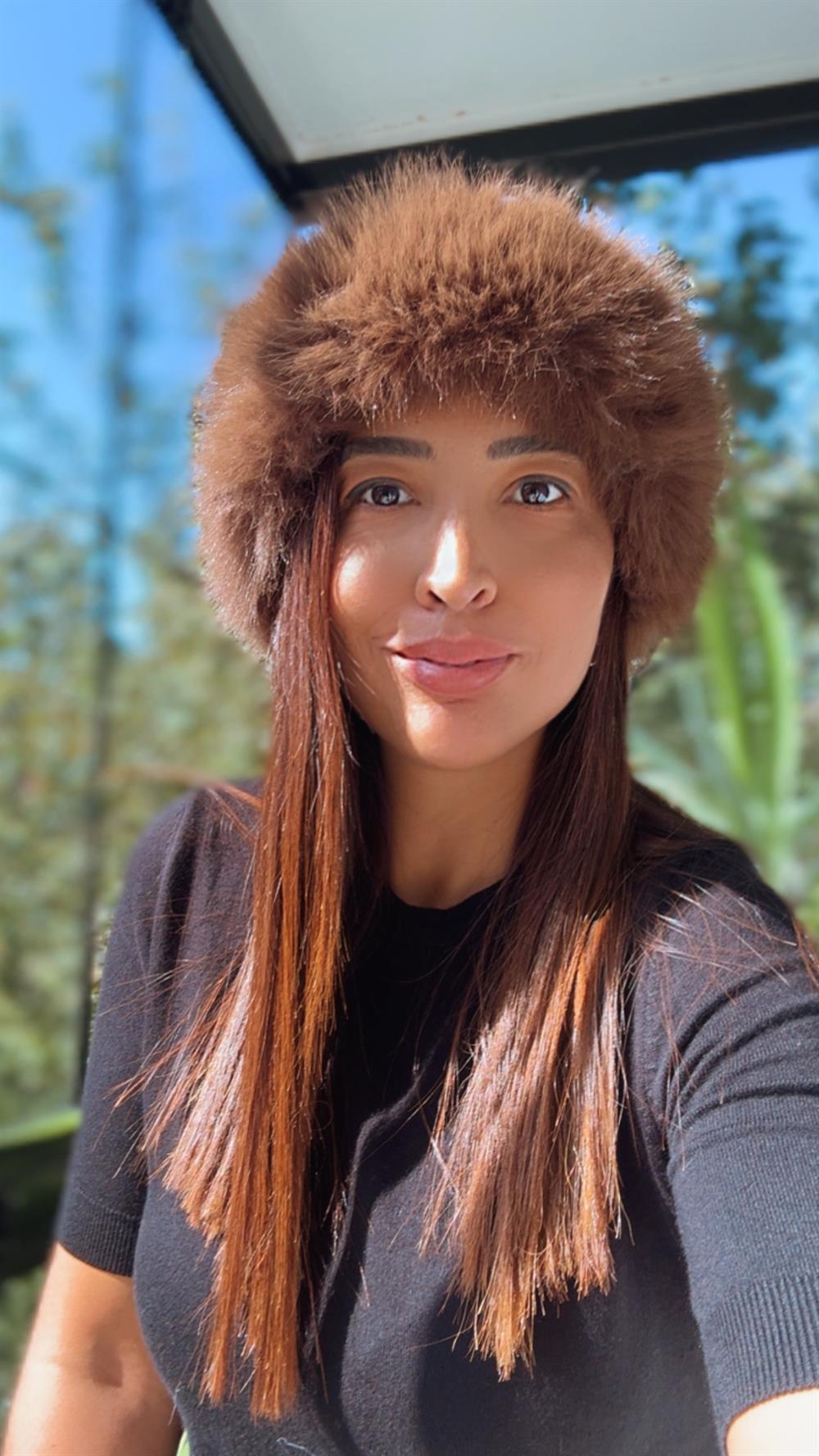 İthal Kürklü Şapka Kahve