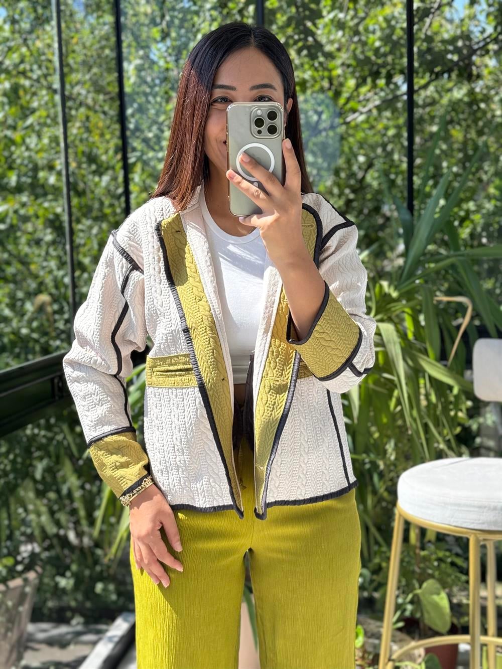 Jakar Kapitone Ceket Bej