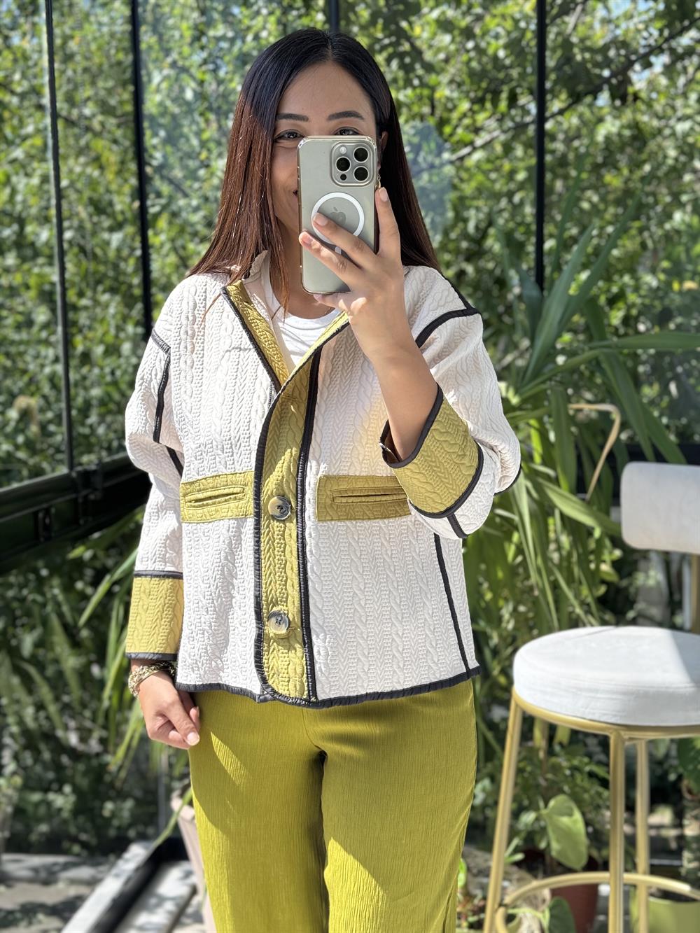 Jakar Kapitone Ceket Bej