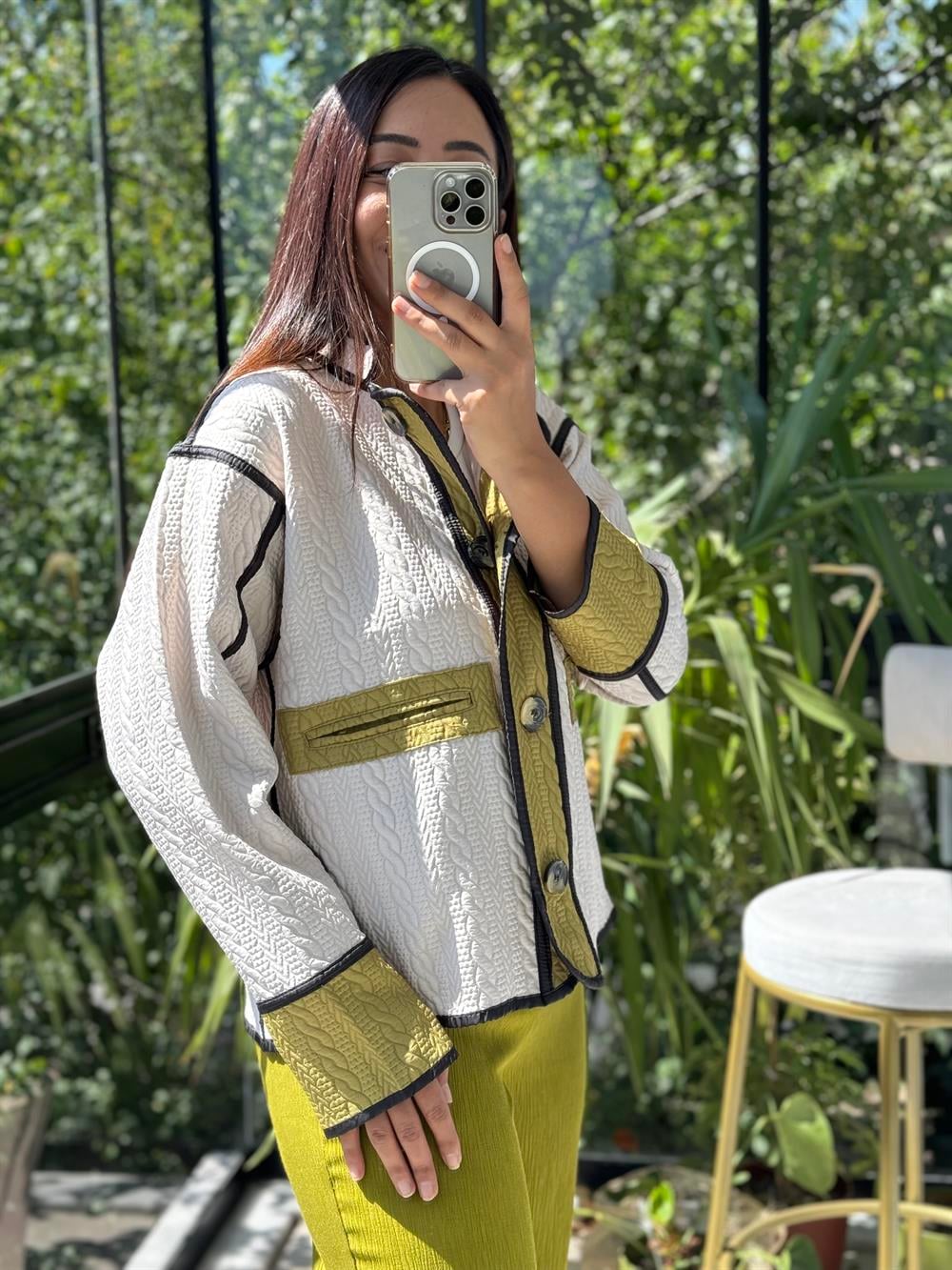 Jakar Kapitone Ceket Bej