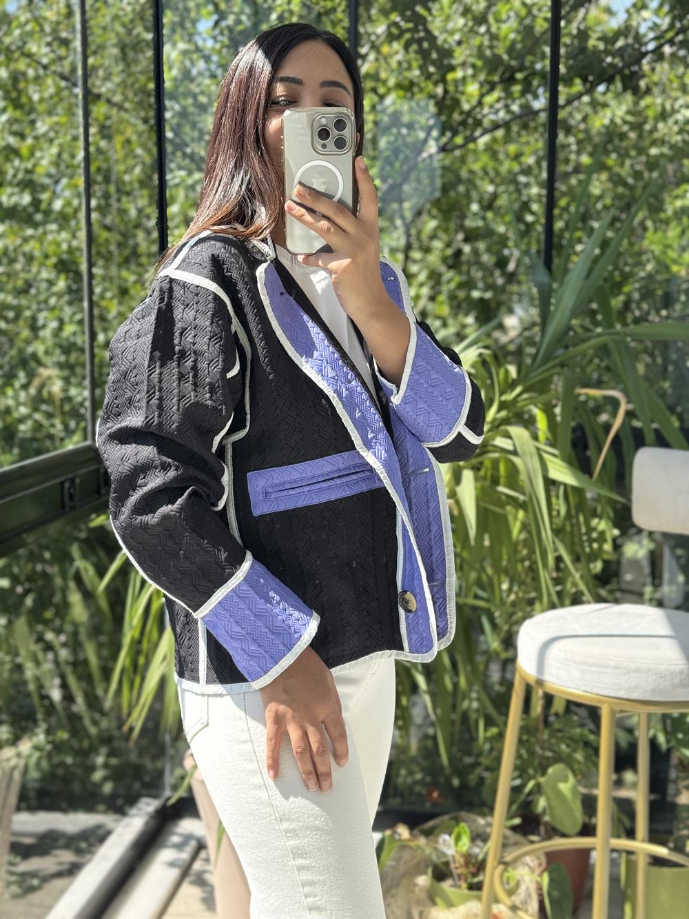 Jakar Kapitone Ceket Siyah