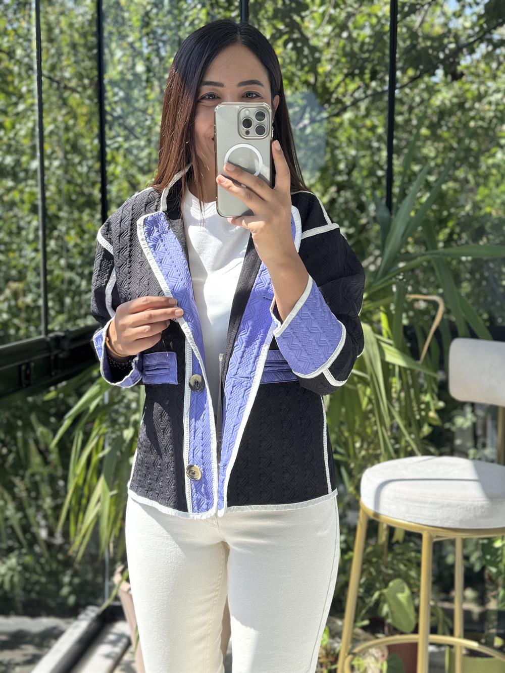 Jakar Kapitone Ceket Siyah