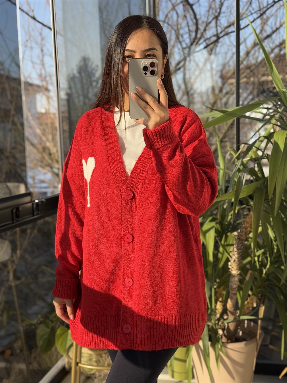 Kalpli Hırka Kırmızı