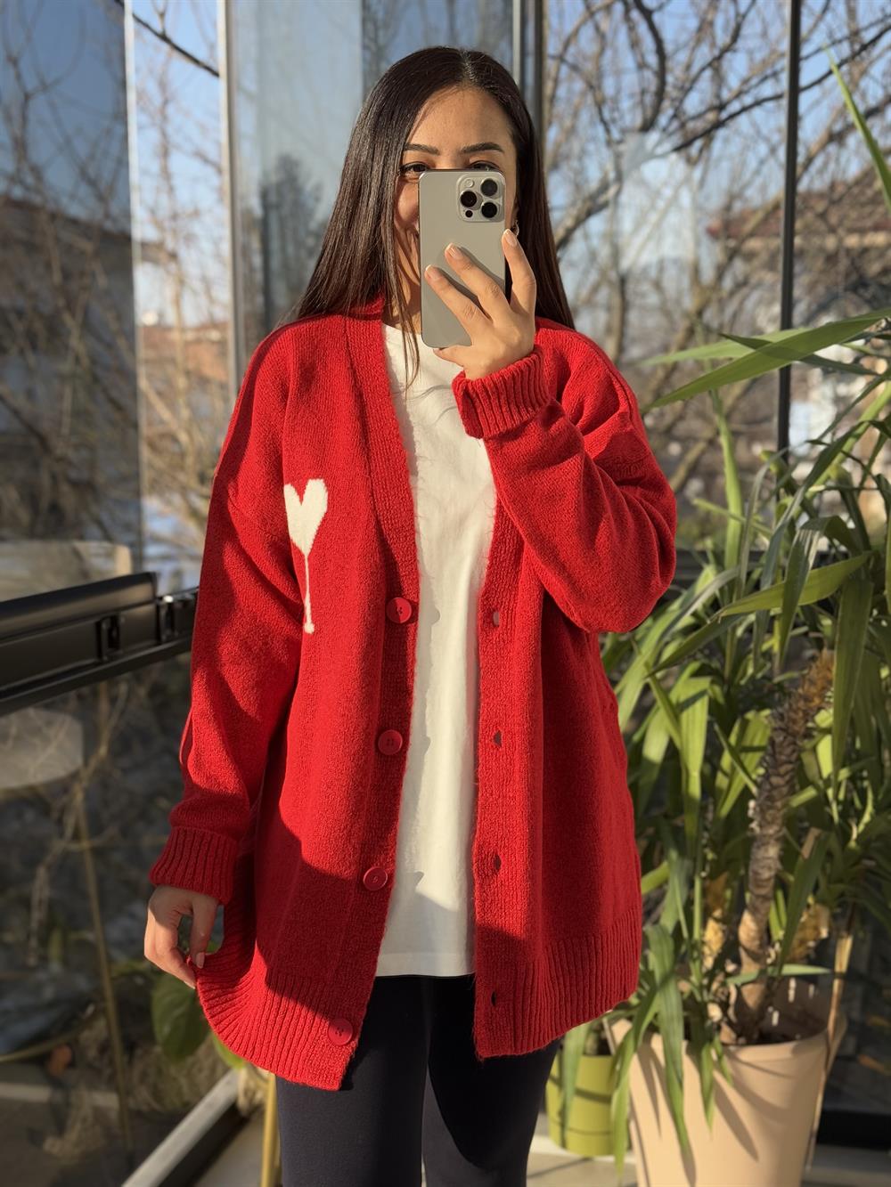 Kalpli Hırka Kırmızı