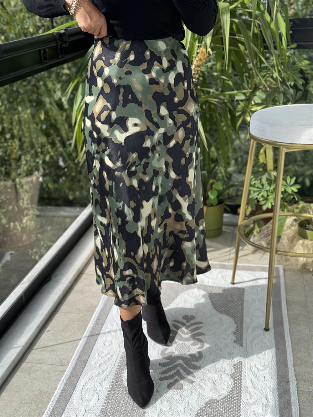 Kamuflaj Desen Etek Yeşil