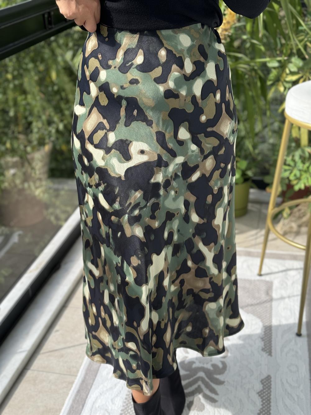 Kamuflaj Desen Etek Yeşil