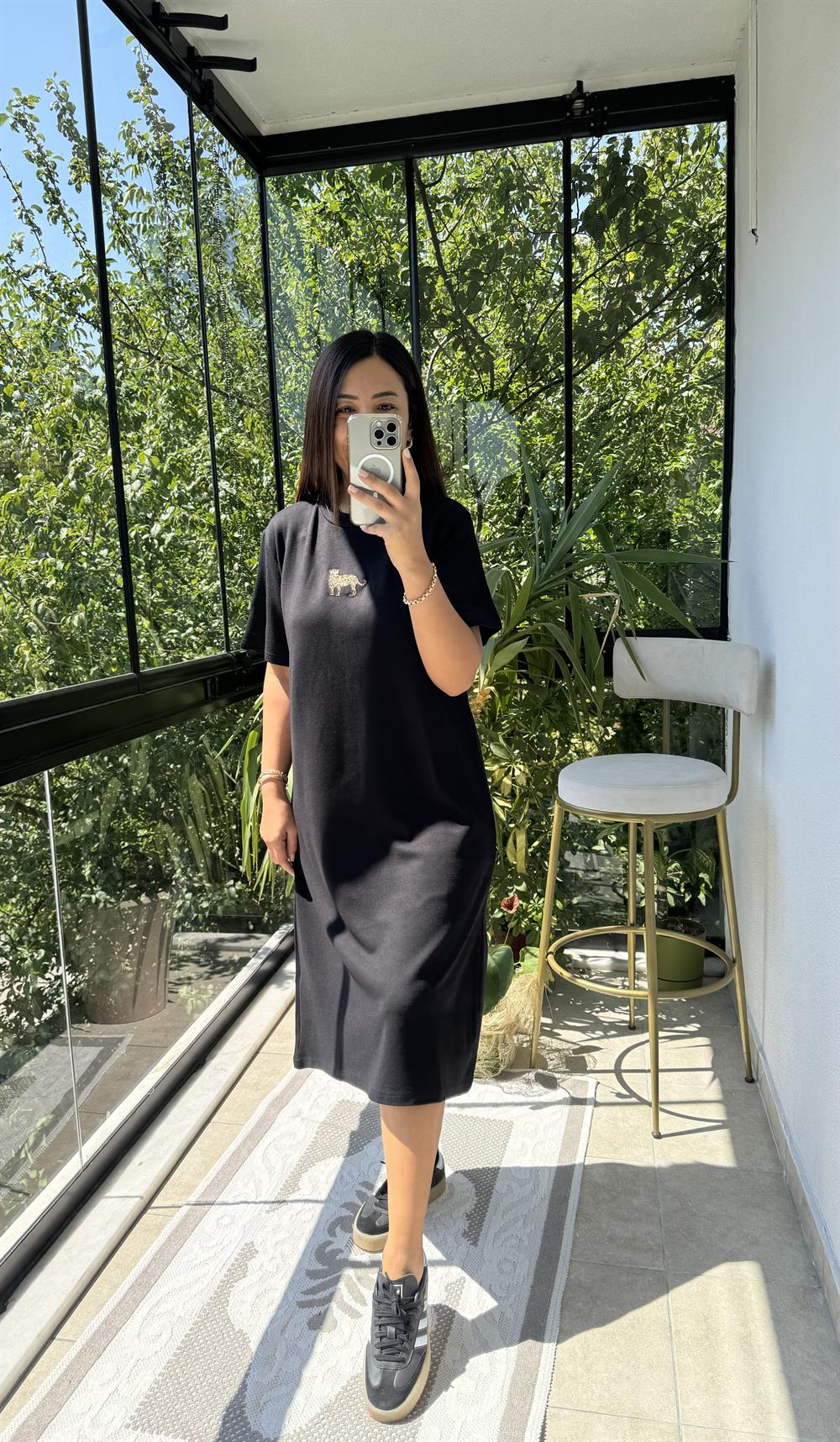 Kaplanlı Elbise Siyah