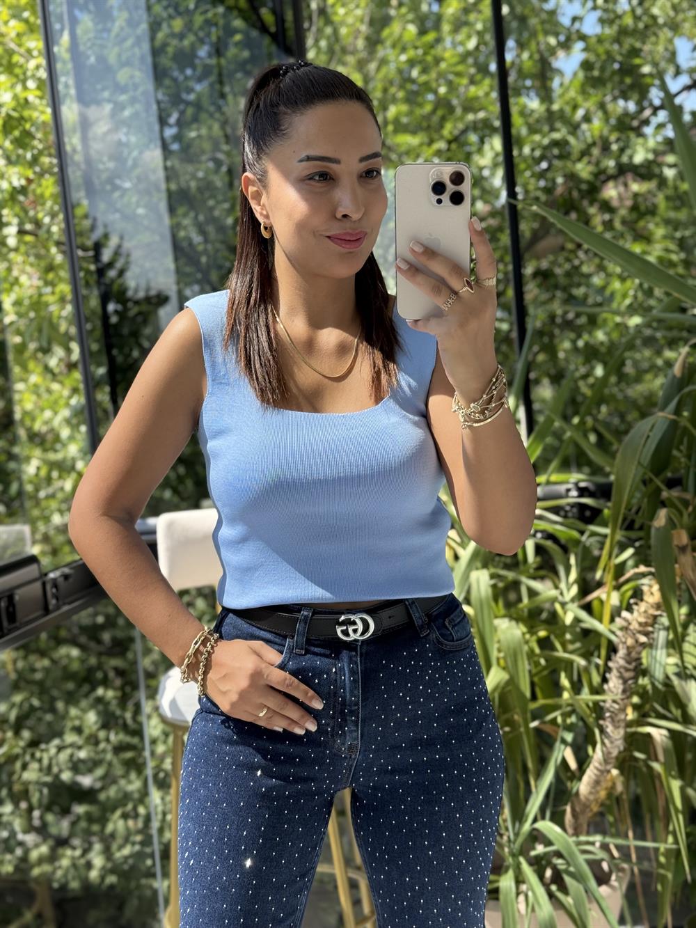 Kare Yaka Atlet Bebe Mavisi