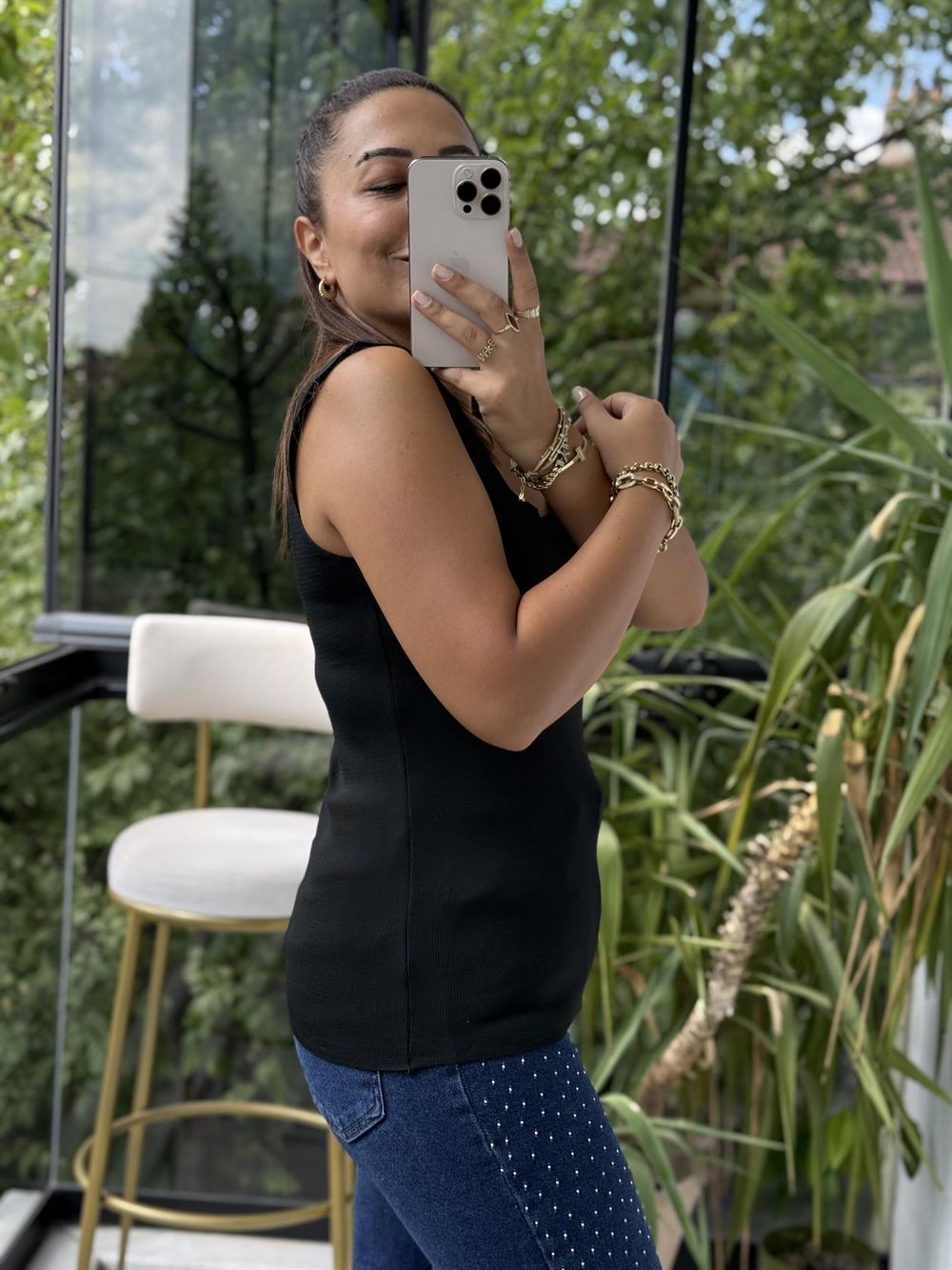 Kare Yaka Atlet Siyah