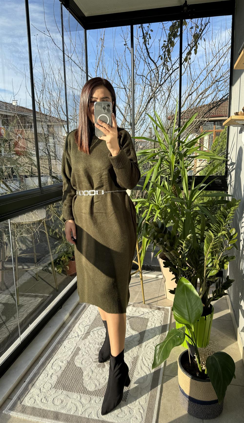 Kazak Elbise Haki Yeşili