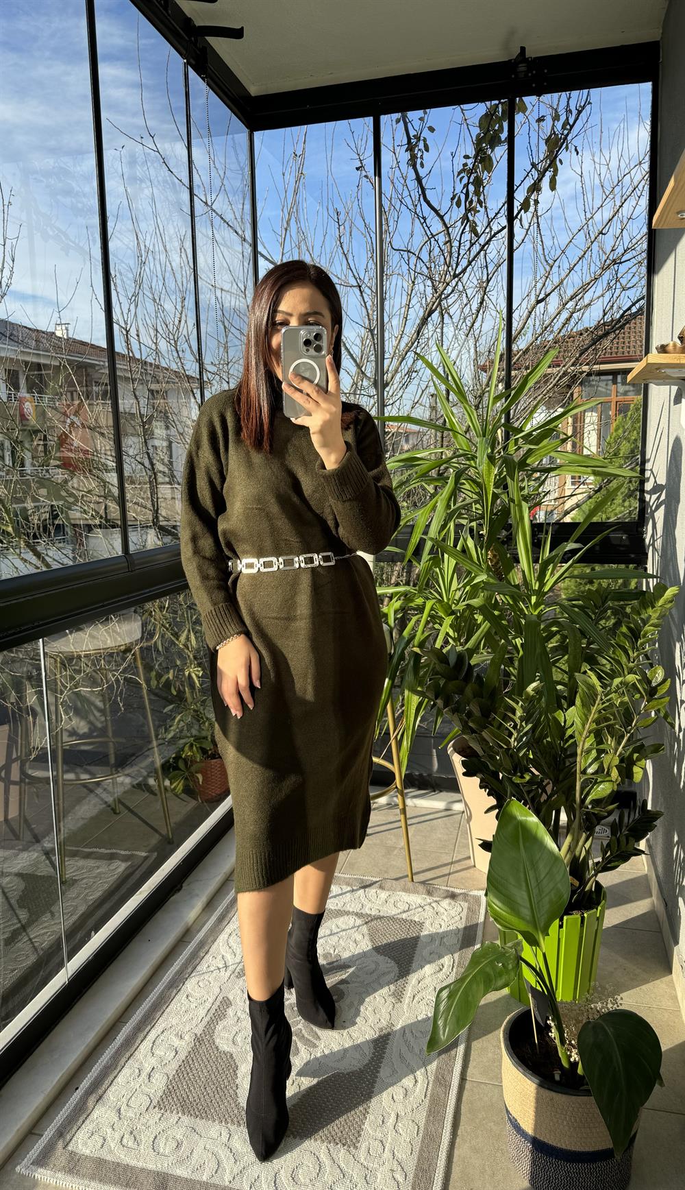 Kazak Elbise Haki Yeşili