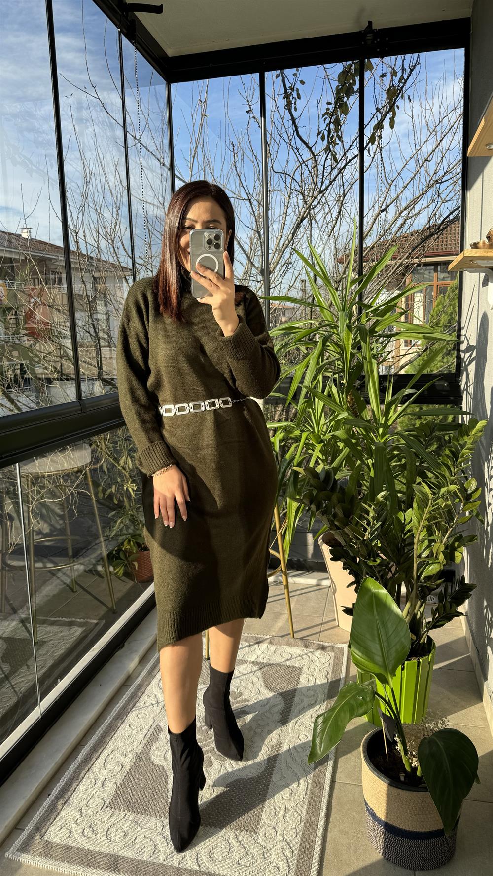 Kazak Elbise Haki Yeşili