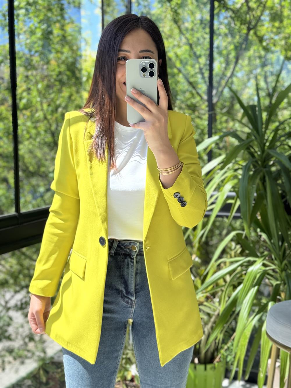 Kivi Tek Düğme Blazer Ceket