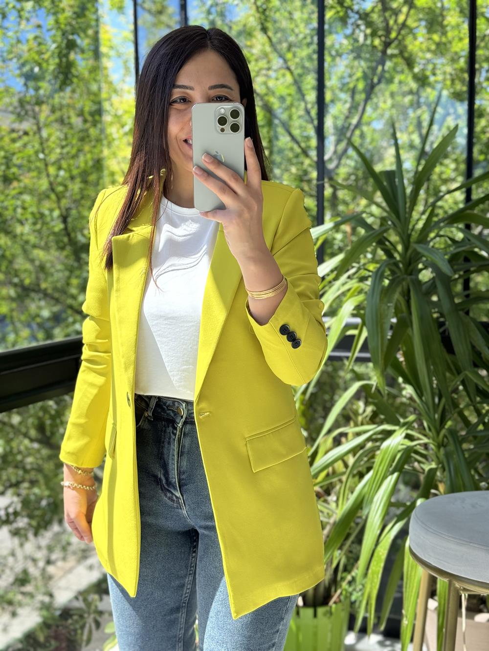 Kivi Tek Düğme Blazer Ceket