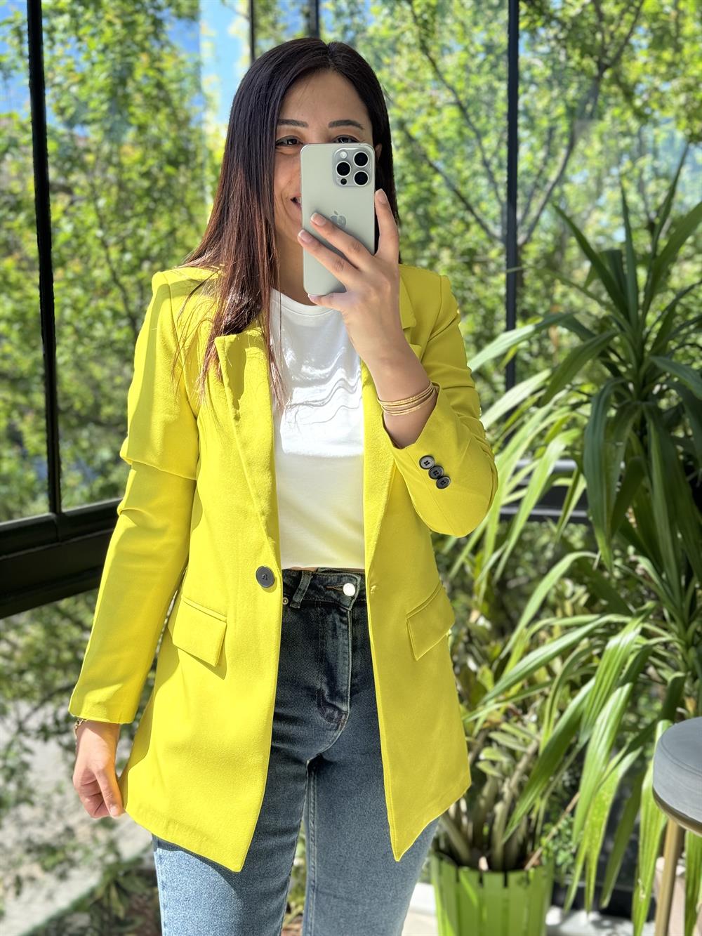 Kivi Tek Düğme Blazer Ceket