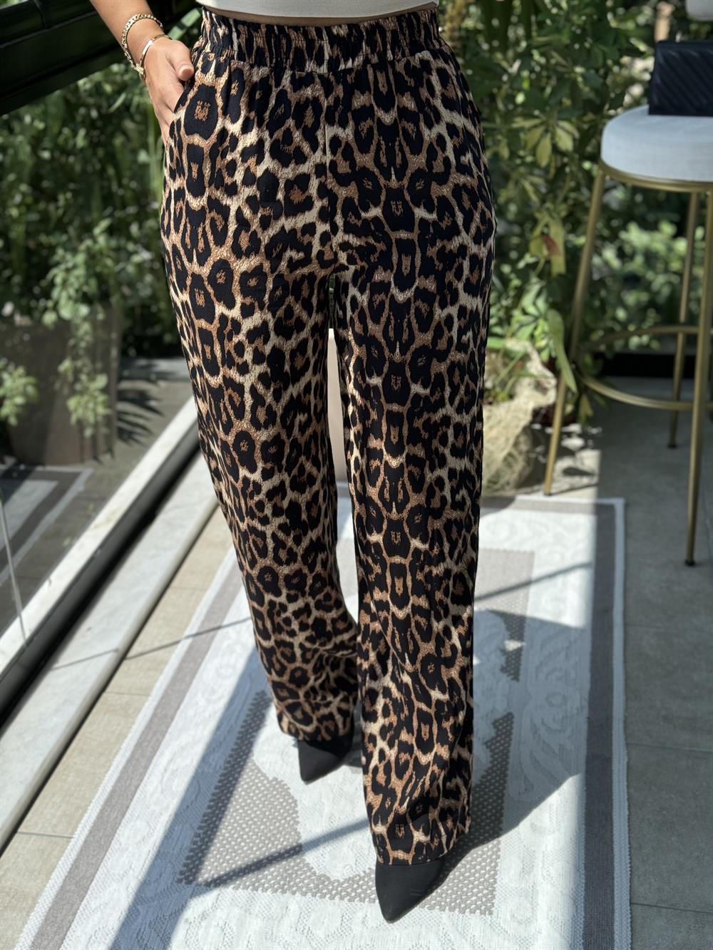 Leopar Desenli Pantolon 