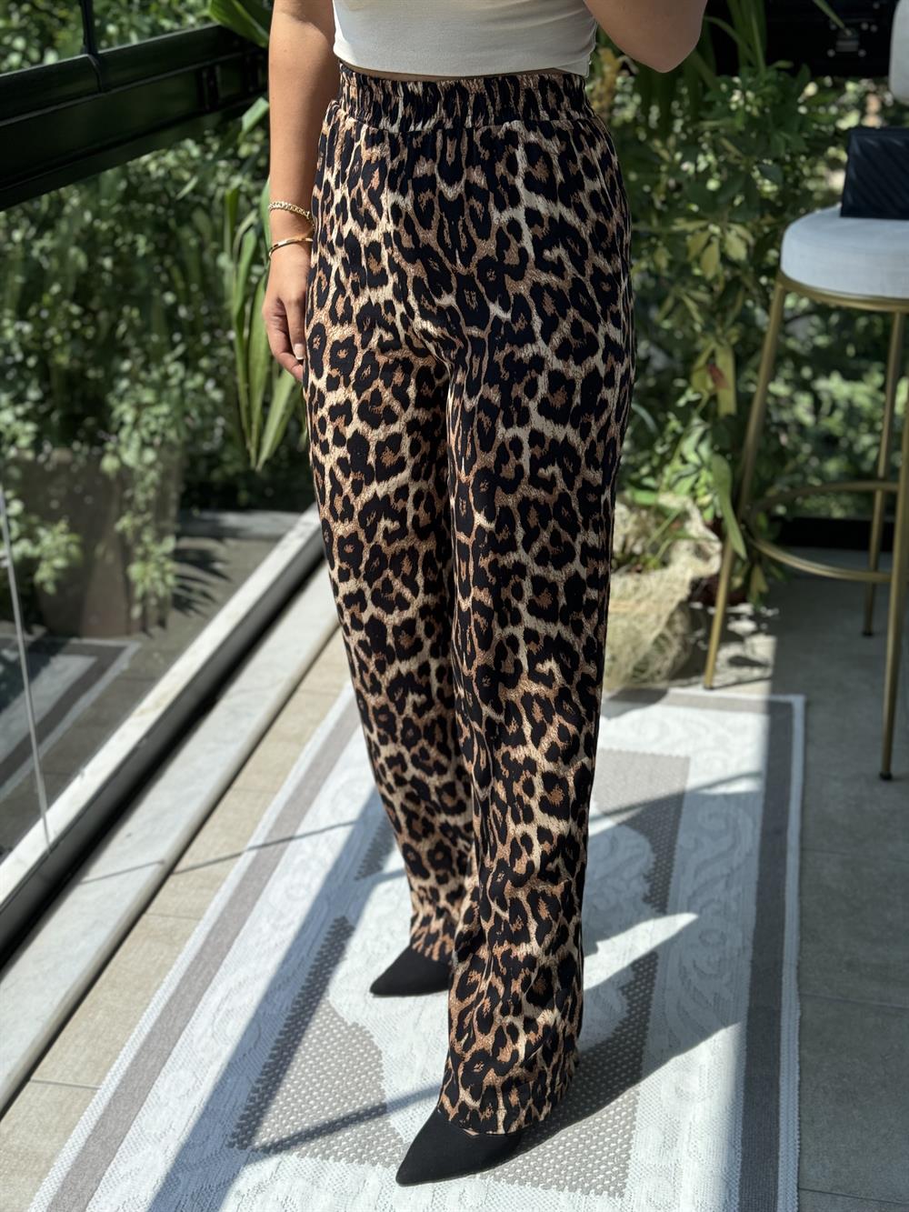 Leopar Desenli Pantolon 