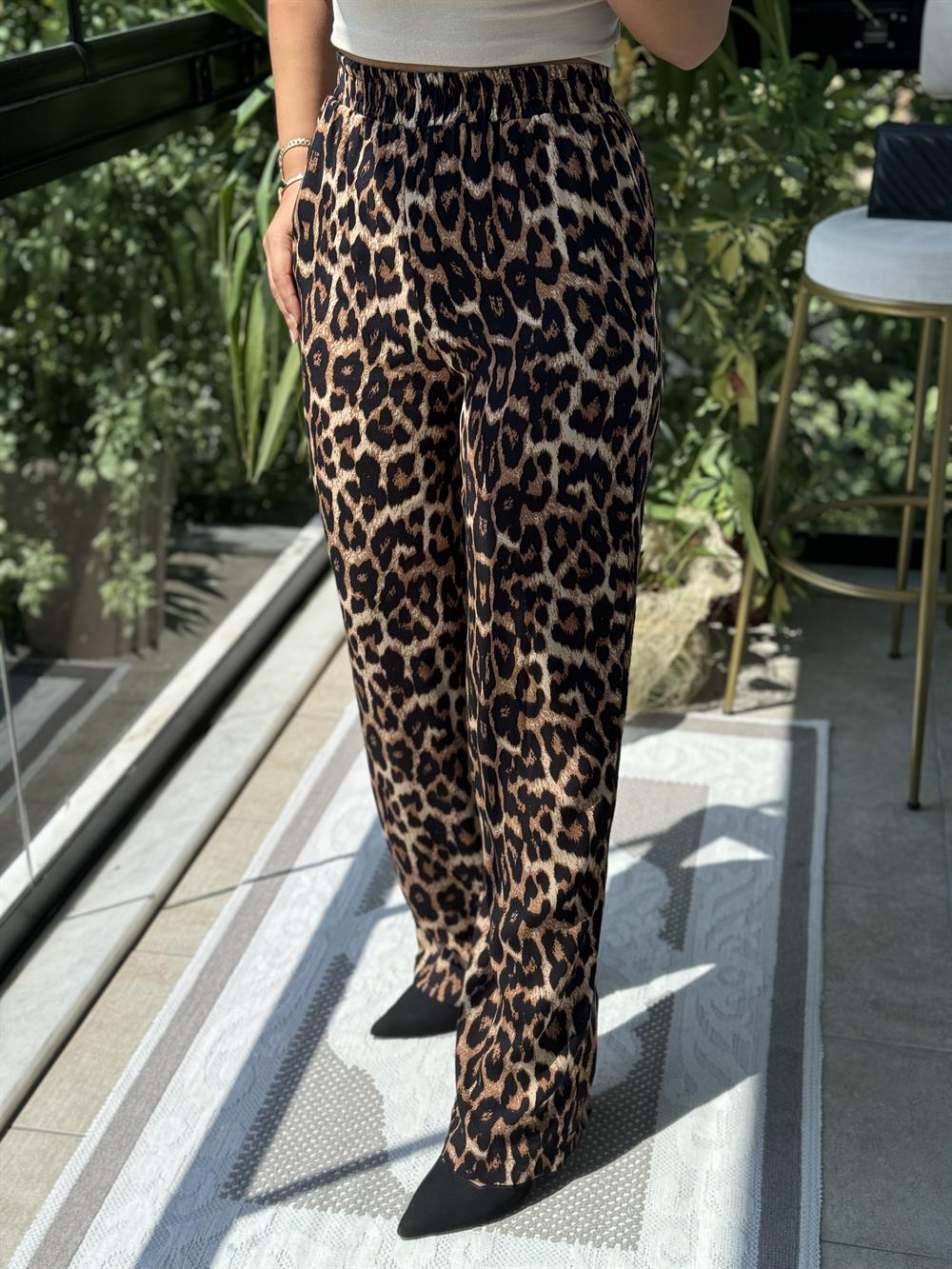 Leopar Desenli Pantolon 