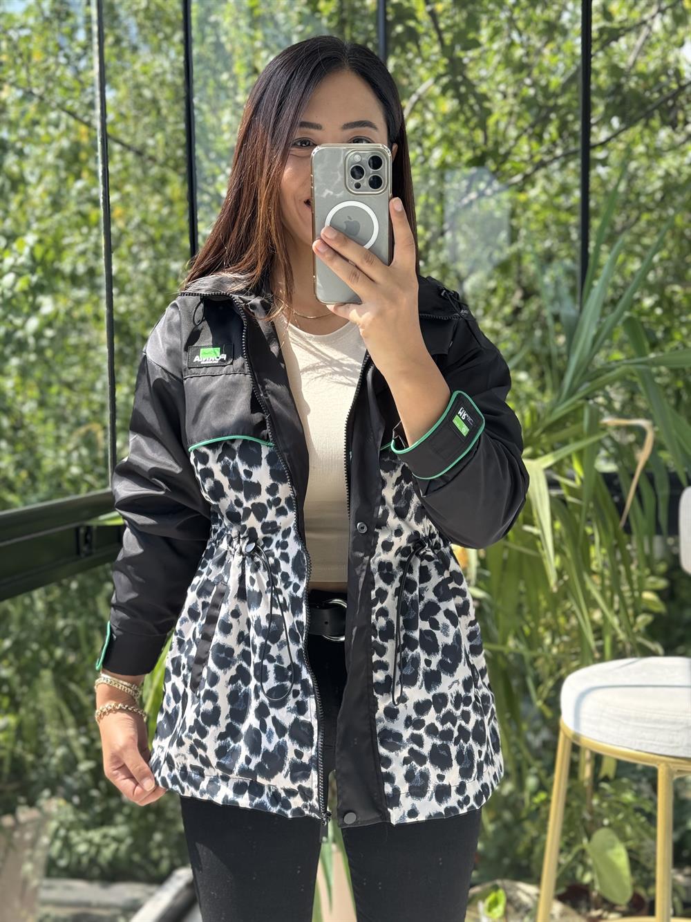 Leopar Yağmurluk Siyah