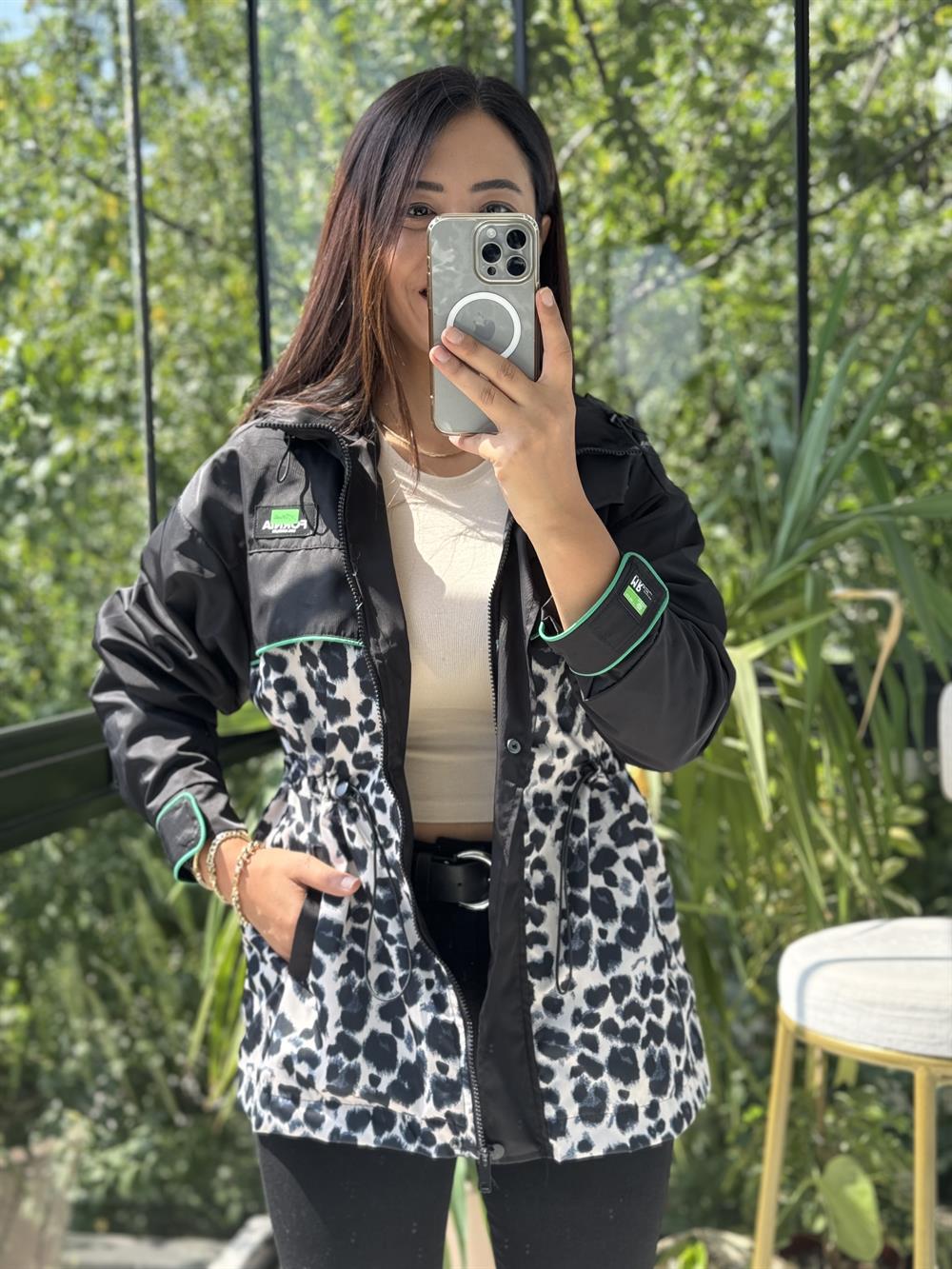 Leopar Yağmurluk Siyah