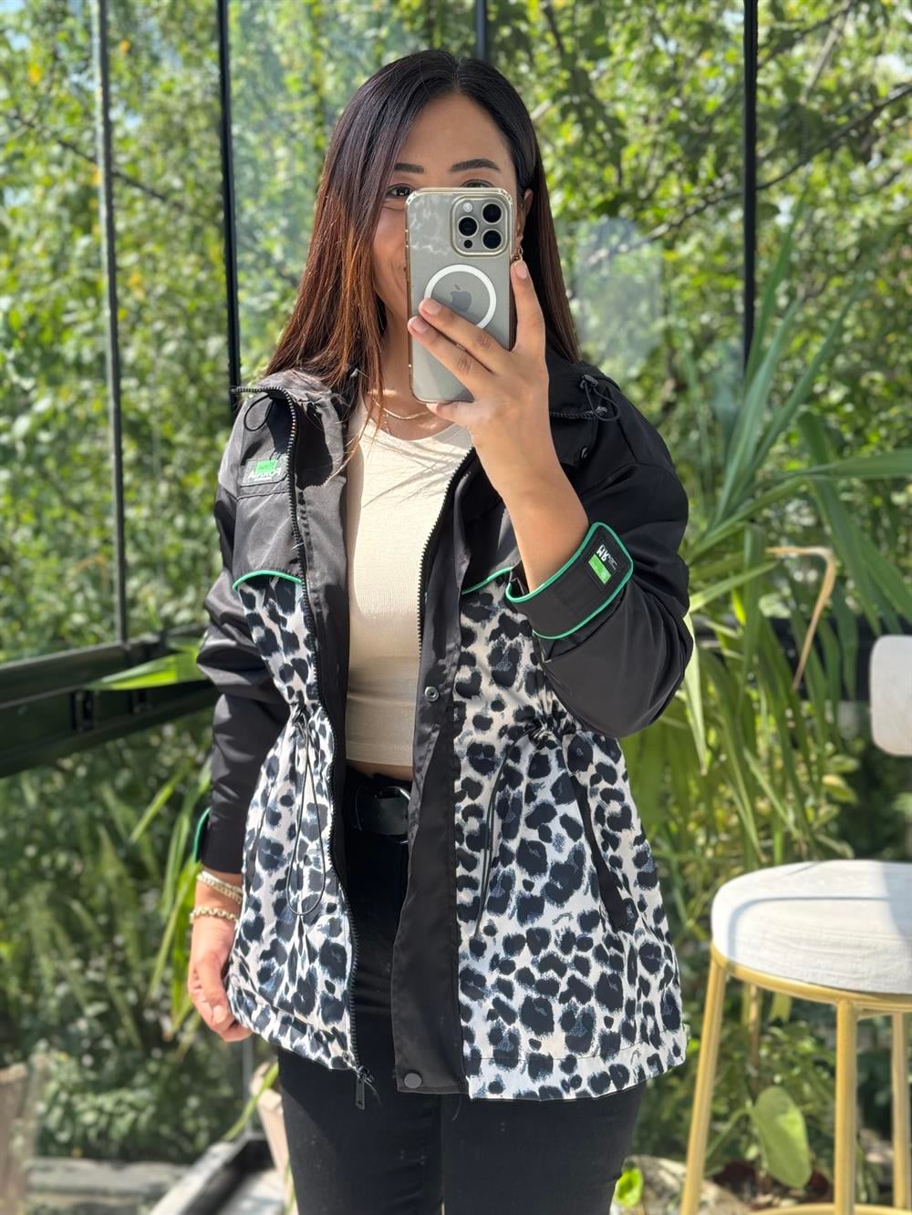 Leopar Yağmurluk Siyah