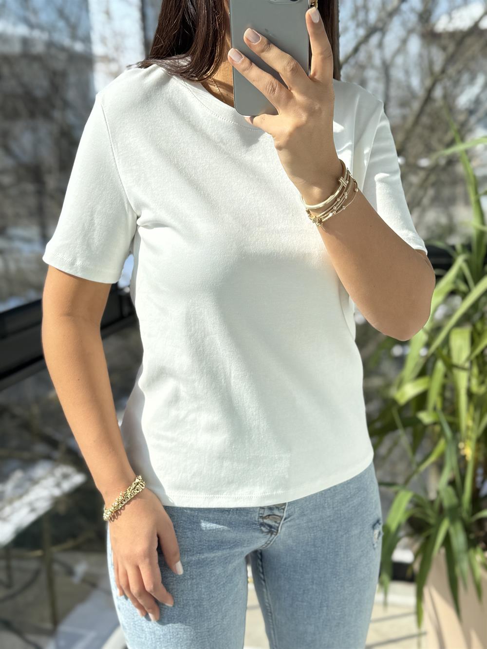 Massi Basic Tişört Ekru