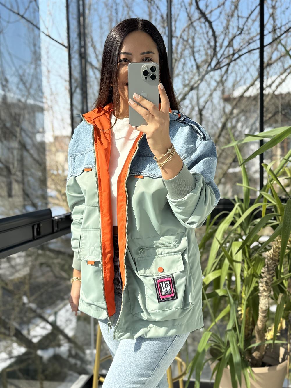 Mix Pilot Ceket Yağmurluk Haki Yeşili