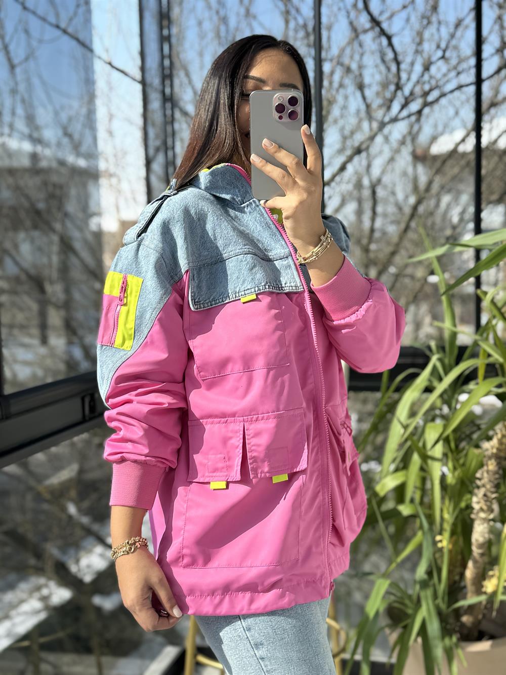 Mix Pilot Ceket Yağmurluk Pembe