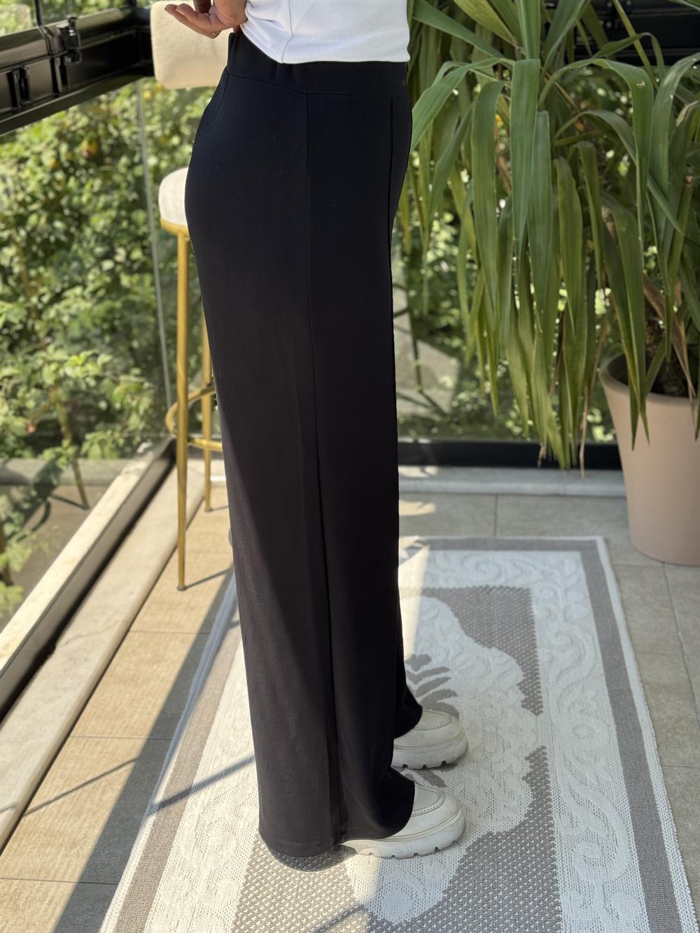 Modal Bol Paça Pantolon Füme