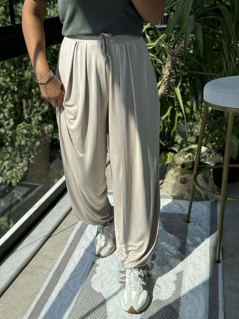 Modal Şalvar Pantolon Taş