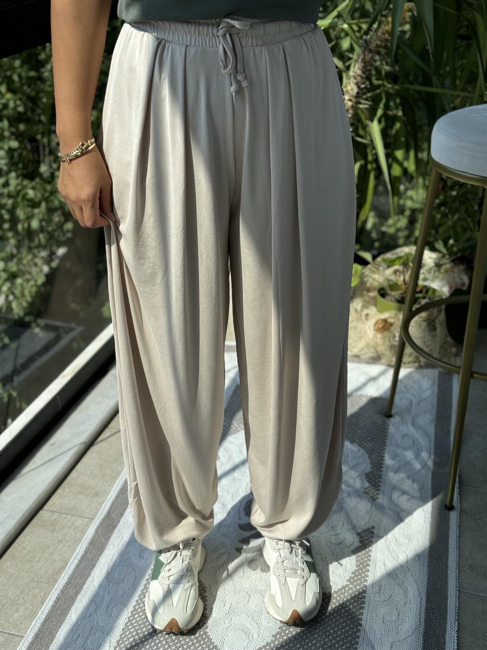 Modal Şalvar Pantolon Taş