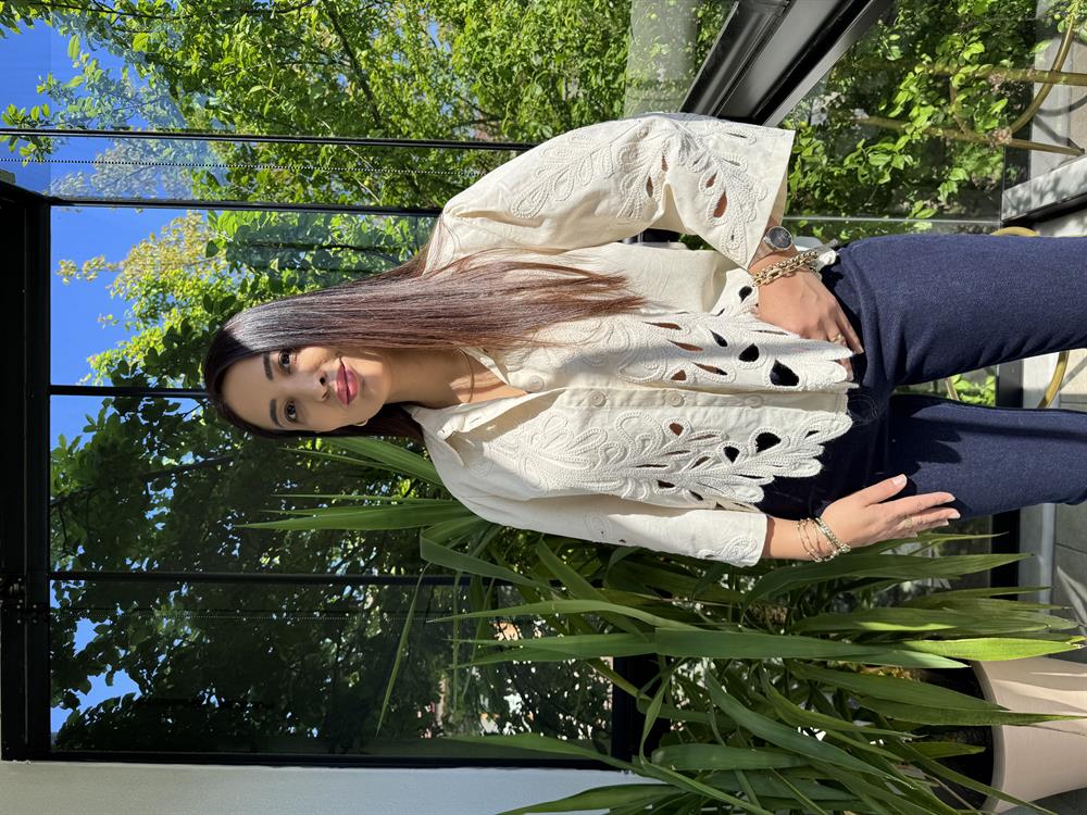 Nakışlı Tasarım Gömlek Bej