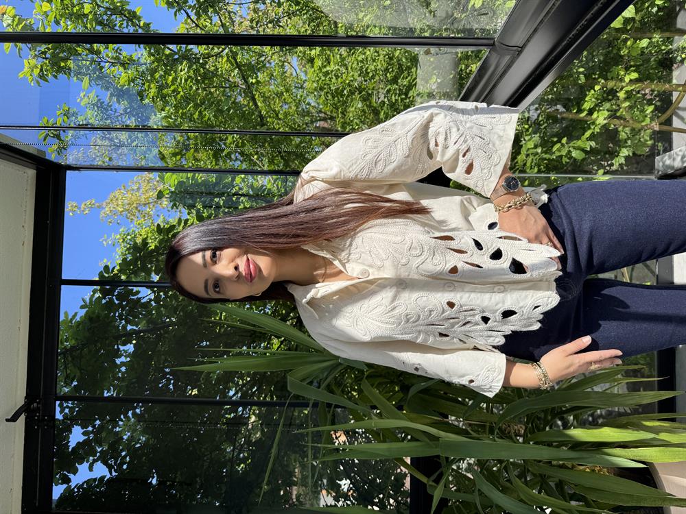 Nakışlı Tasarım Gömlek Bej