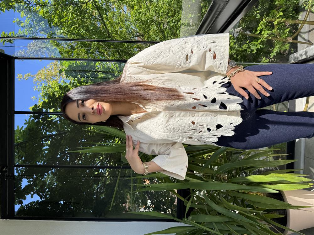 Nakışlı Tasarım Gömlek Bej