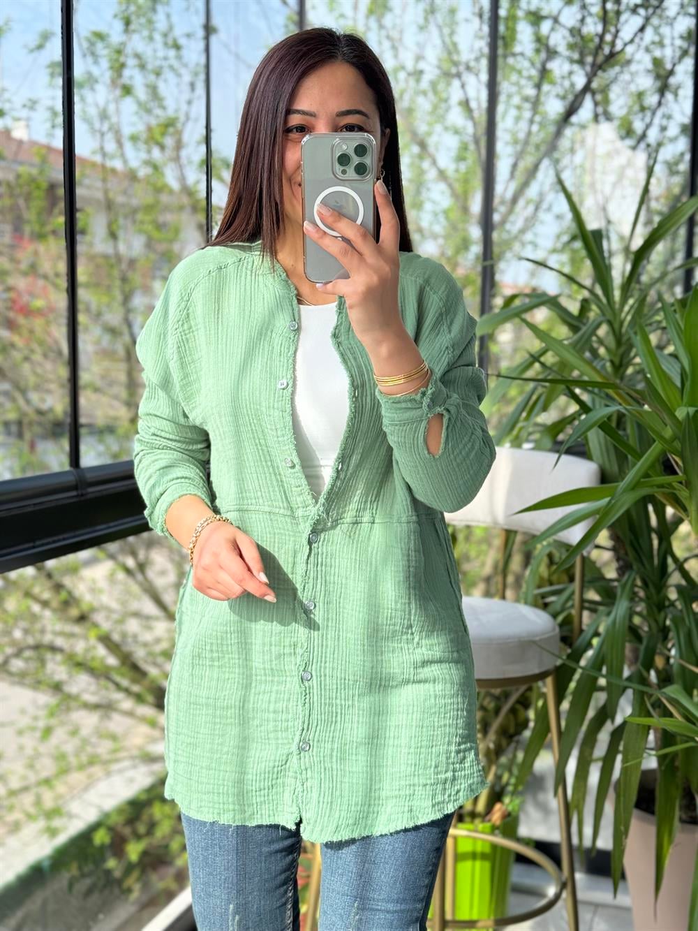 Natural Hırka Gömlek Haki