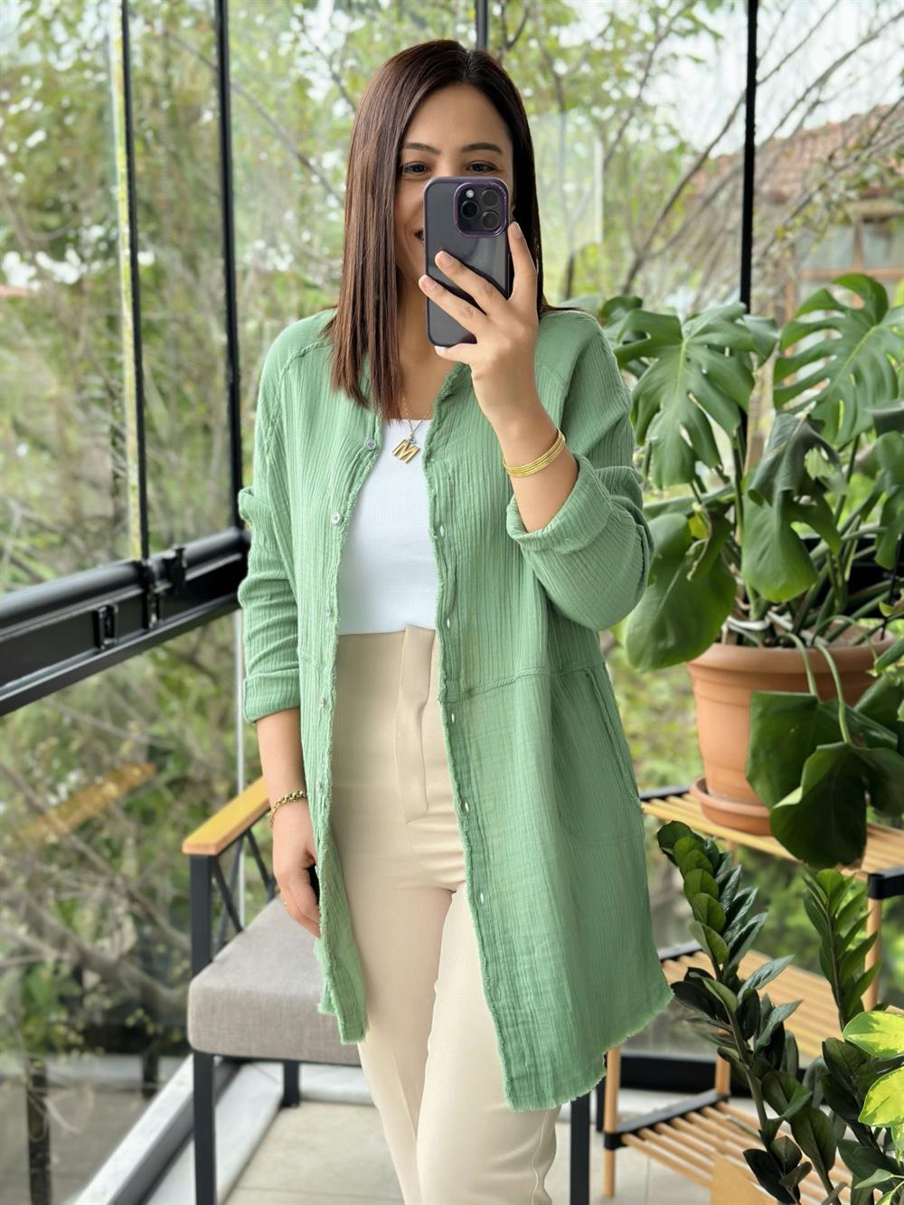 Natural Hırka Gömlek Haki