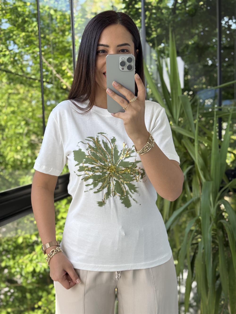 Ntwork Baskılı Tişört Yeşil