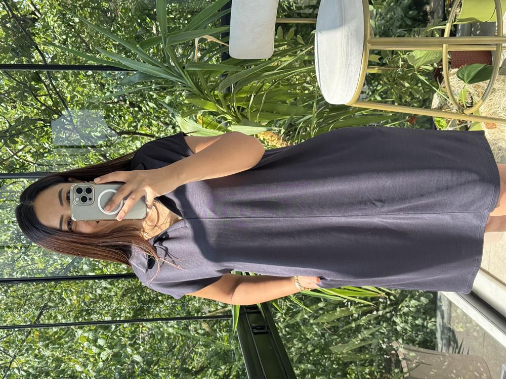 Oversize Elbise Füme 