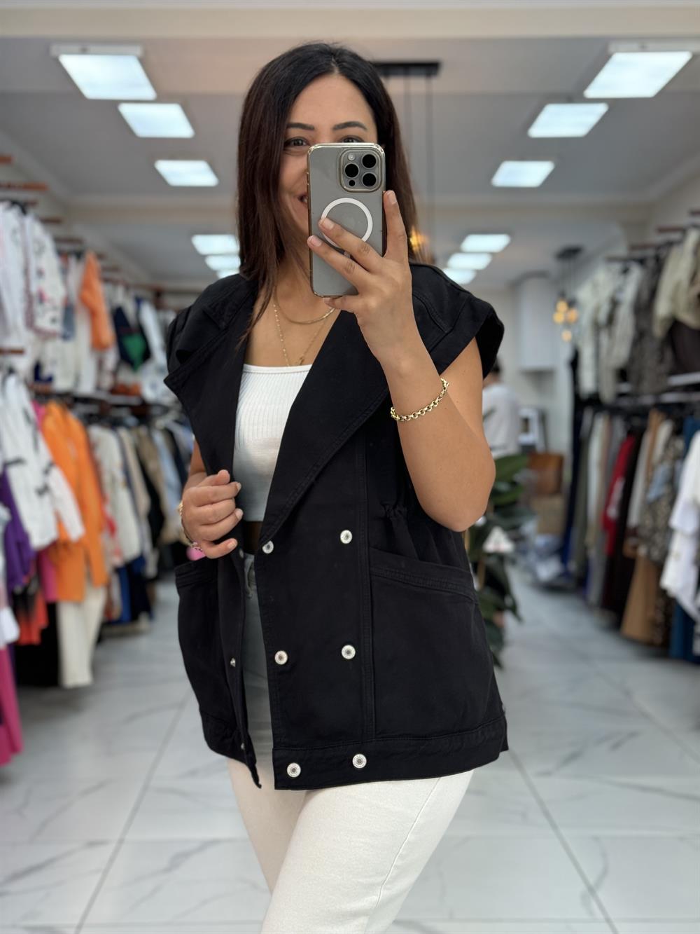 Oversize Yelek Siyah