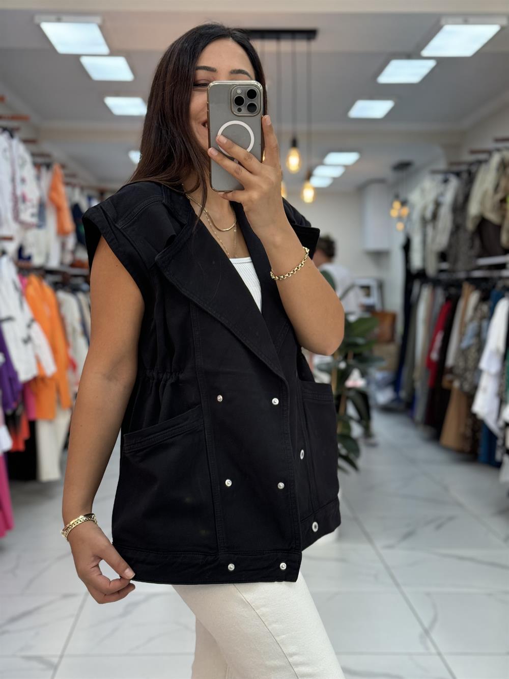 Oversize Yelek Siyah