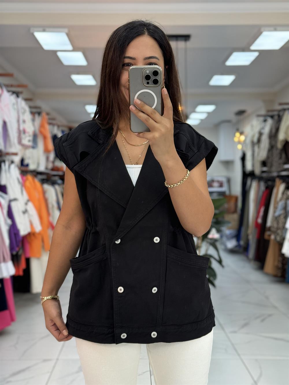 Oversize Yelek Siyah