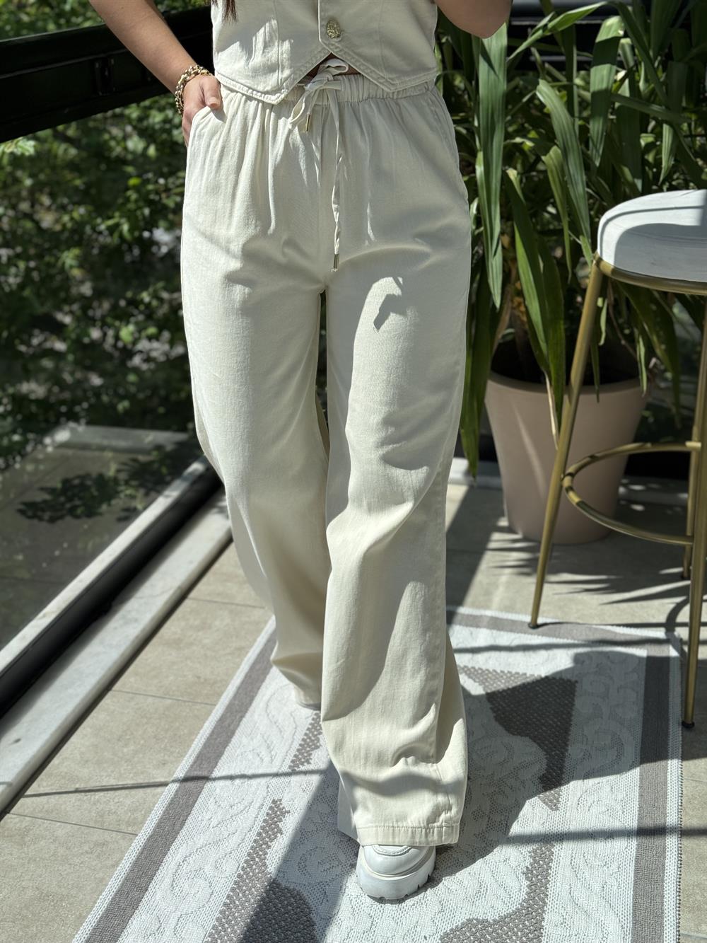 Palazzo Keten Pantolon Bej