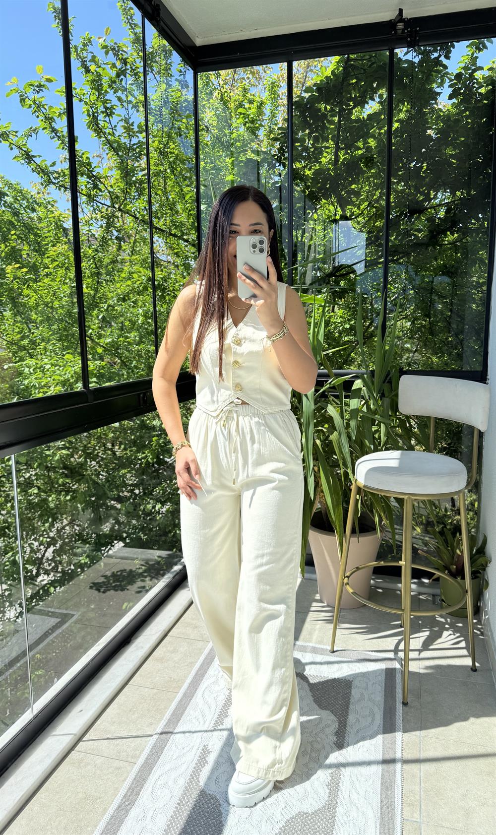 Palazzo Keten Pantolon Bej